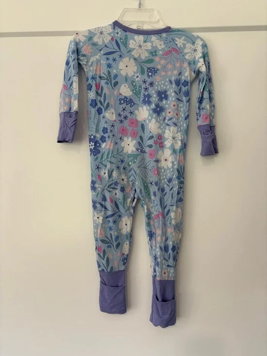 Little Sleepies Magical Meadow Bamboo Convertible Zippy Pajama  3-6 months - Picture 2 of 3